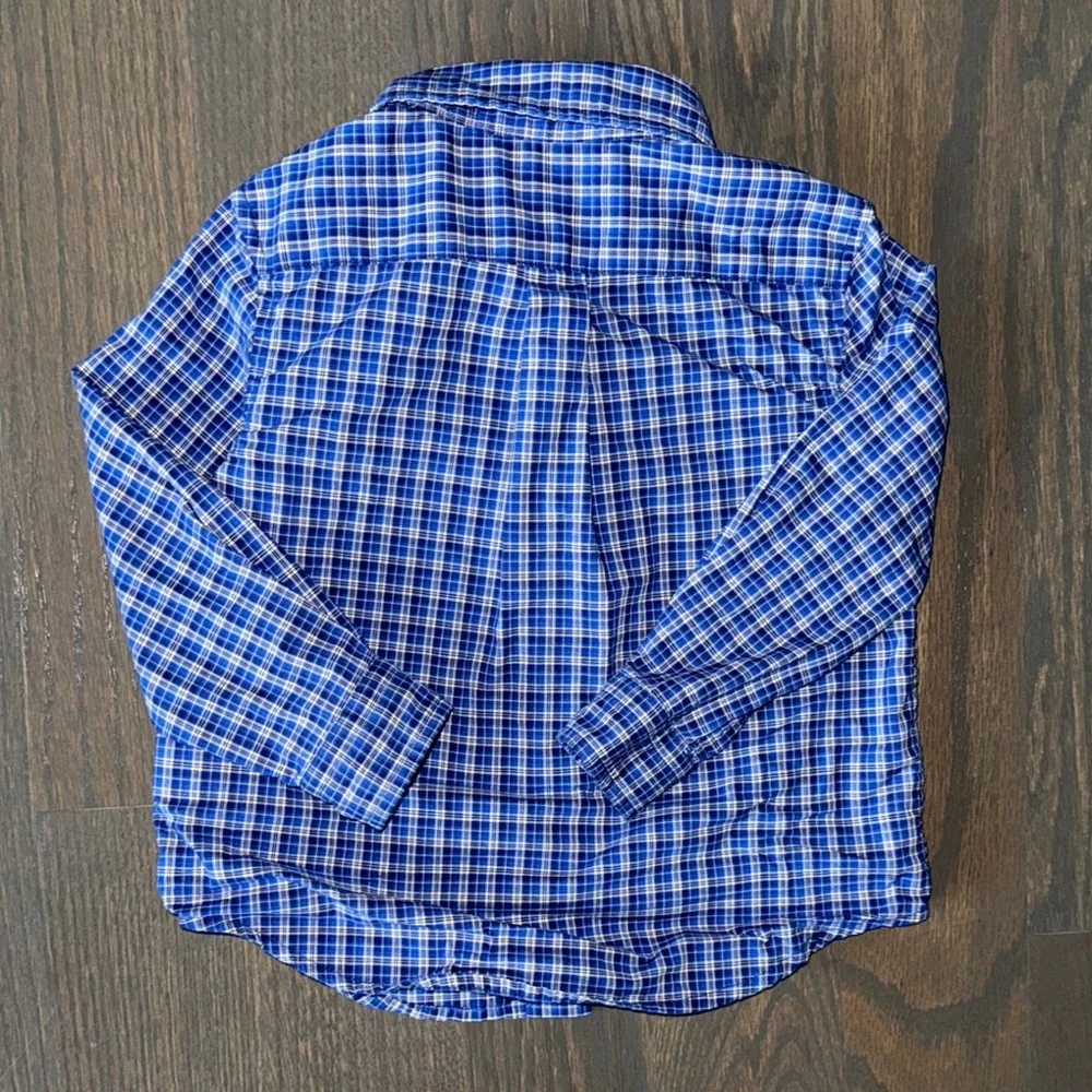 Ralph Lauren Blue Plaid Button Down Long Sleeve | 18M